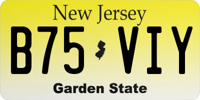 NJ license plate B75VIY