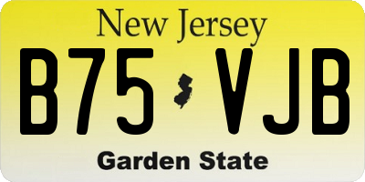 NJ license plate B75VJB