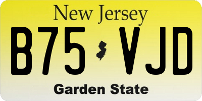NJ license plate B75VJD
