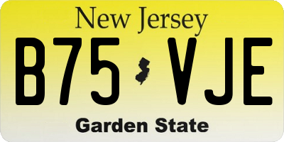 NJ license plate B75VJE