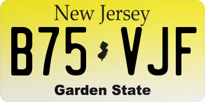 NJ license plate B75VJF