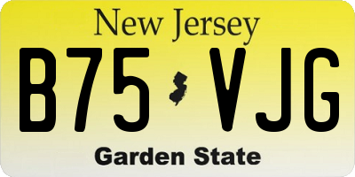 NJ license plate B75VJG