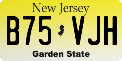 NJ license plate B75VJH