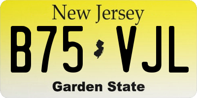 NJ license plate B75VJL