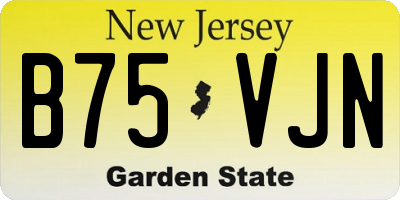 NJ license plate B75VJN