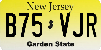 NJ license plate B75VJR