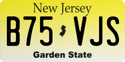 NJ license plate B75VJS