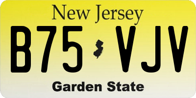 NJ license plate B75VJV