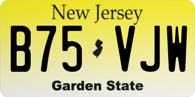 NJ license plate B75VJW
