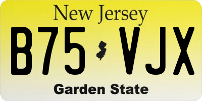 NJ license plate B75VJX