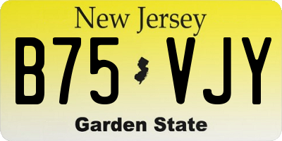 NJ license plate B75VJY