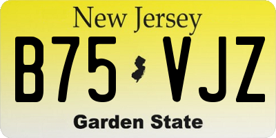 NJ license plate B75VJZ