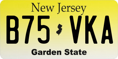 NJ license plate B75VKA
