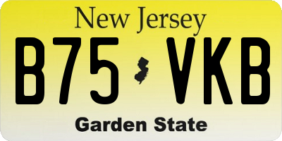NJ license plate B75VKB
