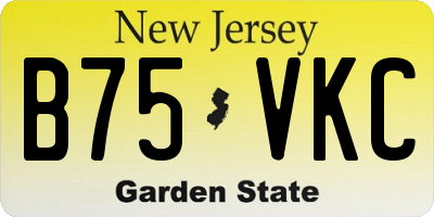NJ license plate B75VKC