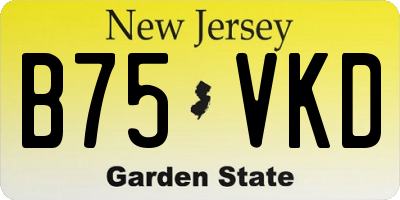 NJ license plate B75VKD