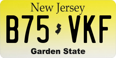 NJ license plate B75VKF