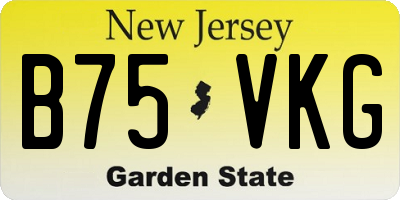 NJ license plate B75VKG