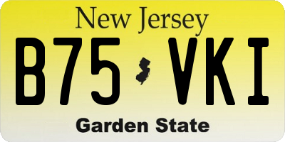 NJ license plate B75VKI