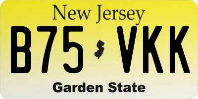 NJ license plate B75VKK