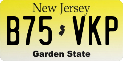 NJ license plate B75VKP