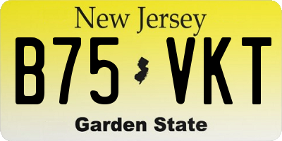 NJ license plate B75VKT