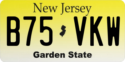 NJ license plate B75VKW