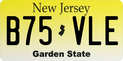 NJ license plate B75VLE