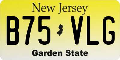 NJ license plate B75VLG