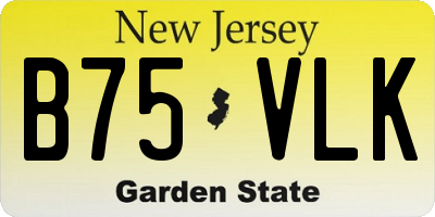 NJ license plate B75VLK