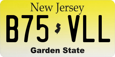 NJ license plate B75VLL