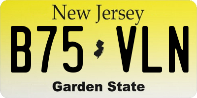 NJ license plate B75VLN