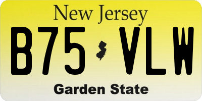 NJ license plate B75VLW