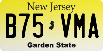 NJ license plate B75VMA