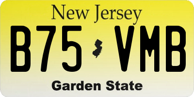 NJ license plate B75VMB