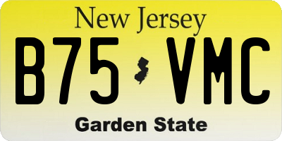 NJ license plate B75VMC