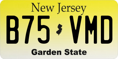 NJ license plate B75VMD