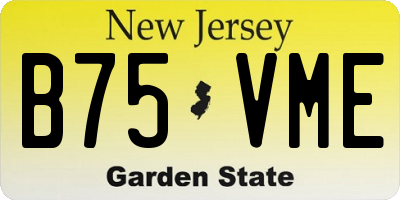 NJ license plate B75VME