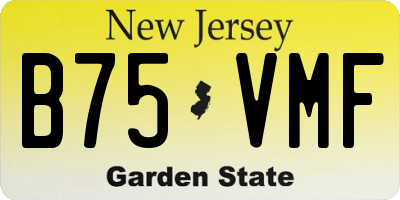 NJ license plate B75VMF