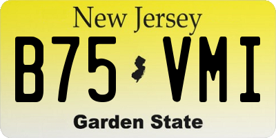 NJ license plate B75VMI