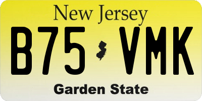 NJ license plate B75VMK