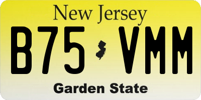 NJ license plate B75VMM