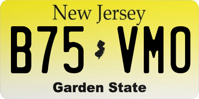 NJ license plate B75VMO