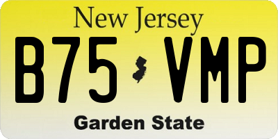 NJ license plate B75VMP