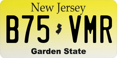 NJ license plate B75VMR