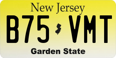 NJ license plate B75VMT