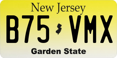 NJ license plate B75VMX