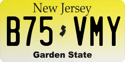 NJ license plate B75VMY