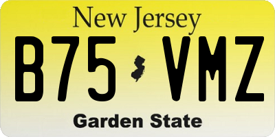 NJ license plate B75VMZ