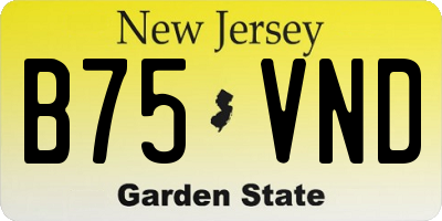 NJ license plate B75VND
